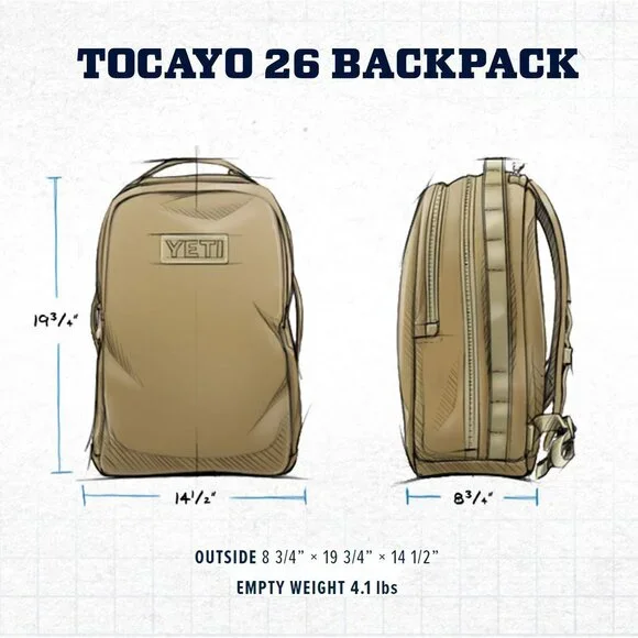 NEW YETI Tocayo Tan 26 liter backpack - Picture 10 of 12